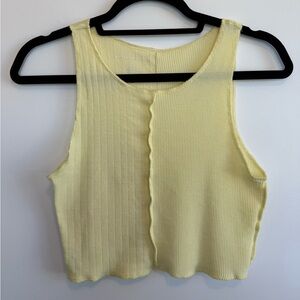 Yellow Textured Knit Top